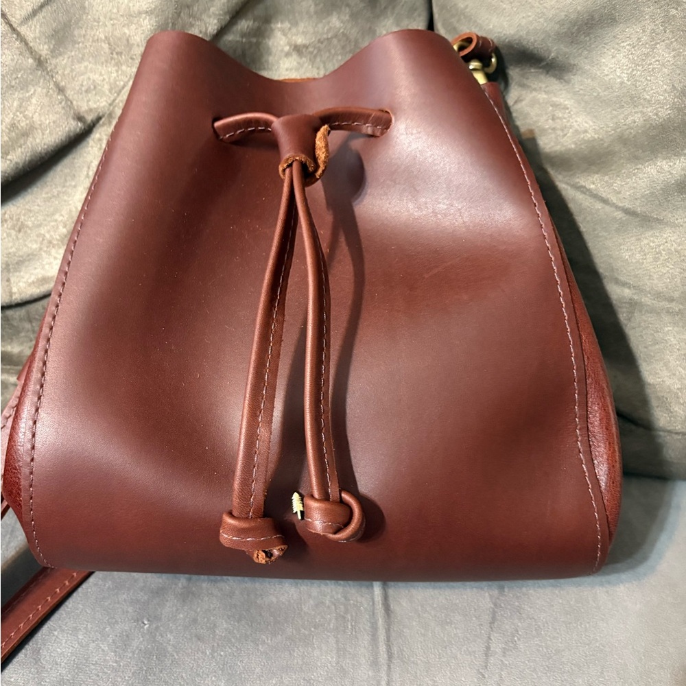 Nest Bucket Bag in Cognac Leather by Portland Leather Goods